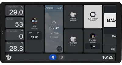 Image de Panneau tactile 6,95" Shelly Wall Display X2i avec capteur Wi-Fi 6 + relais 5A Noir