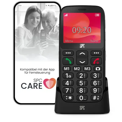 Image de SPC POLARIS PURE – Téléphone portable 4G pour seniors, équipé d'un GPS, d'un bouton SOS, d'une télécommande via SPC Care, de grands boutons, d'une station de charge et d'une radio