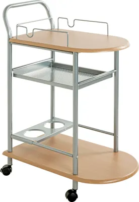 Produktbild von HAKU Servierwagen Küchenwagen alu, buche - MDF, Metall, B/H/T: 65x83x35 cm