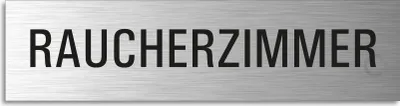 Produktbild von Türschild Raucherzimmer Hinweisschild Textschild Aluminium Edelstahloptik 160x40 mm selbstklebend