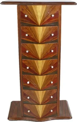 Produktbild von Casa Padrino Art Deco Mahagoni Kommode mit 7 Schubladen und Ablagefläche Braun 70 x 40 x H. 120 cm - Art Deco Möbel