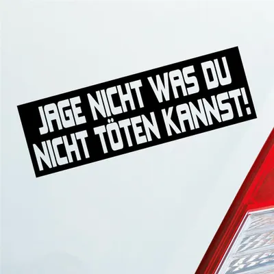 Produktbild von Auto Aufkleber Jage nicht was du nicht töten kannst! JDM 15x5 cm Schwarz Matt Sticker Heckscheibenaufkleber
