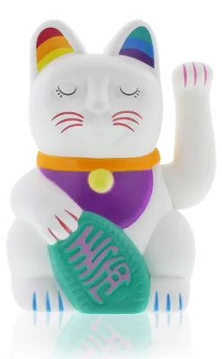 Produktbild von Pride Cat Regenbogen Winke-Katze Rainbow Glückskatze LGBTQ Dekofigur Geschenkidee
