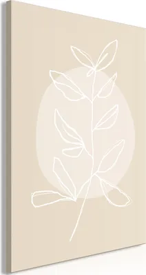 Produktbild von Vlies Leinwandbild - Bright Twig (1 Part) Vertical 40x60 cm Blätter b-A-0578-b-a
