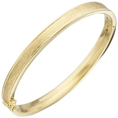 Produktbild von JOBO Armreif Armband oval 375 Gold Gelbgold teil matt Goldarmband Goldarmreif