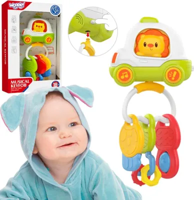 Image de Woopie Baby : Jouet interactif, voiture télécommandée avec clés, hochet et mordilleur