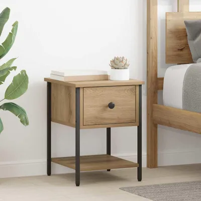 Image de vidaXL Table de chevet, lot de 2, chêne artisanal, 34 x 35,5 x 45 cm, bois composite
