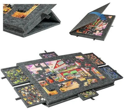 Image de Table de puzzle pour 1000 pièces avec support 2-en-1 et couvercle