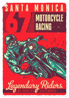 Produktbild von ARTland Poster Motorrad Santa Monica Größe: 90x130 cm