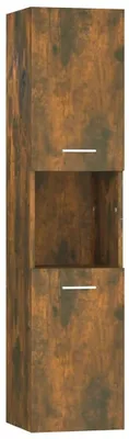 Image de Armoire de salle de bain en bois avec 5 compartiments et 2 portes