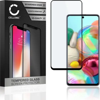 Image de Protection d'écran en verre compatible avec Samsung Galaxy A71 (SM-A715) (3D Full Cover résistance 9H 0,33mm Full Glue) smartphone téléphone portable GSM