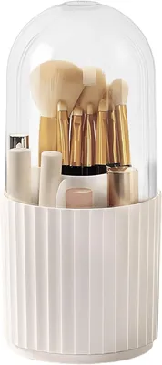 Produktbild von Makeup Organizer 360 Grad drehbar, 11 x 23 cm, weiß, transparent, für Kosmetik