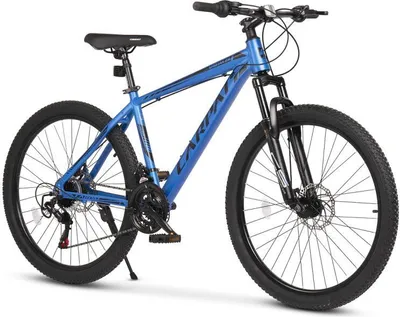Image de AIORBER Hardtail, 26 pouces, avec dérailleur 21 vitesses & fourche suspendue, cadre aluminium, passage de câbles intégré, 85% prémonté,pour Trail & Outdoor,Bleu