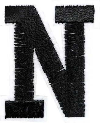 Produktbild von 1 Buchstaben Aufbügler, 15-43x45mm, Applikation, Aufnäher, schwarz, Buchstaben & Zeichen:N