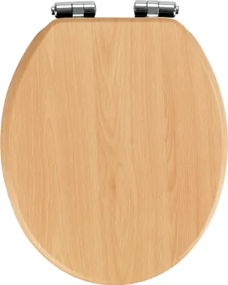 Produktbild von WENKO WC SITZ BUCHE NATUR Absenkautomatik Brillen Toiletten Deckel MDF Design