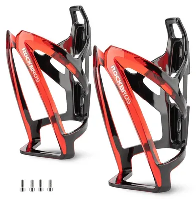 Produktbild von Flaschenhalter Fahrrad Getränkehalter 35g Leichtgewicht 2er-Pack Schwarz Rot