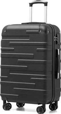 Image de COOLIFE Valise rigide moyenne 4 roulettes gris foncé Serrure TSA