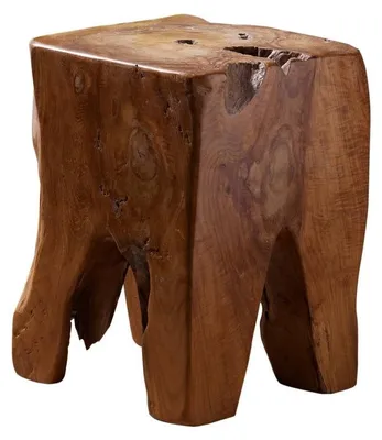 Produktbild von MASSIVMOEBEL24.DE Hocker Teak Wurzel 30x30x40 natur lackiert UNIKA #155