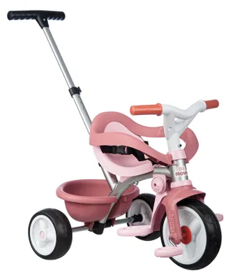 Immagine prodotto di Smoby Be Move Komfort, triciclo rosa, triciclo per bambini con maniglia di spinta, sedile con barra di sicurezza, adatto dai 10 mesi