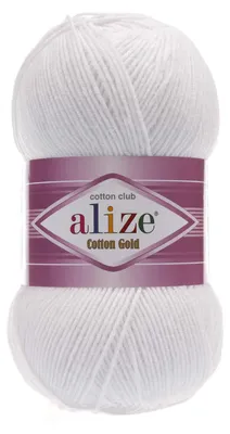 100g Strickgarn Alize Cotton Gold Uni Klassikgarn Häkelgarn weiß