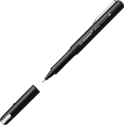 Produktbild von STABILO dr!ver, Schwarz, Fein, Schwarz, Tinte auf Wasserbasis, 0,4 mm, Metall