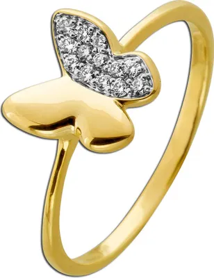 Produktbild von Schmetterling Ring in Gold 585 14 Natur Diamanten 0.10ct 18