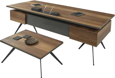Produktbild von Schreibtisch Mit Schubladen Couchtisch Holztische Tisch Set Arbeitszimmer