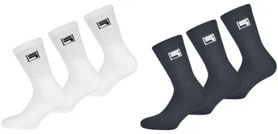 Produktbild von FILA Tennis Socken Herren Damen F9000 Crew 6 Paar - Farbe: weiss 3 Paar schwarz 3 Paar - Größe: 43-46