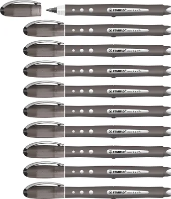 Produktbild von STABILO Tintenroller - worker+ colorful - medium - 10er Pack - schwarz