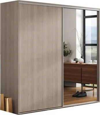 Produktbild von A20 Großer Kleiderschrank mit 2 Schiebetür und Spiegel- Sonoma - 150 x 62 x 215 cm