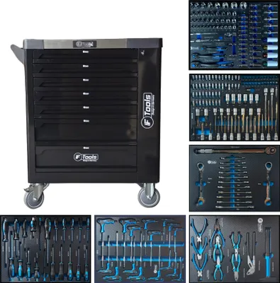 Immagine prodotto di Toolcar F-Tools Carrello portautensili XXL Carrello da officina pieno di utensili manuali