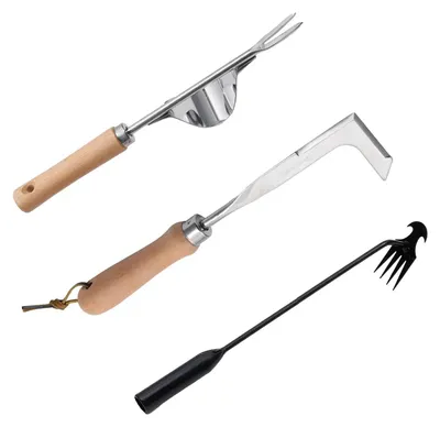 Unkrautjäter-Set, 3-teilig, Edelstahl, für Garten & Rasen