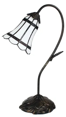 Productafbeelding van Clayre & Eef Tiffany tafellamp, 48 cm, bruin en wit, polyresin