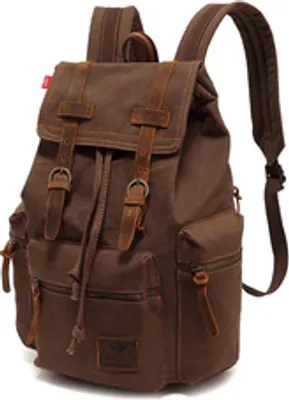 Produktbild von ANTCOOL Retro-Stil Herren- und Damen-Rucksack aus Segeltuch mit großem Fassungsvermögen, Laptop-Rucksack, Schüler, Schultasche