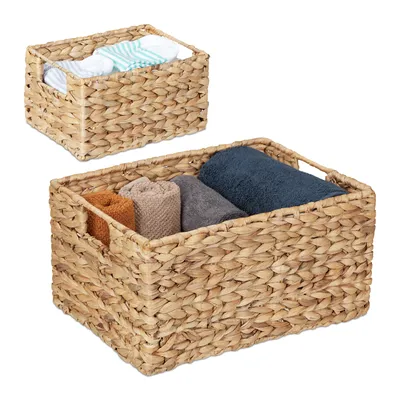 Produktbild von relaxdays Aufbewahrungskorb Set Wasserhyazinthe