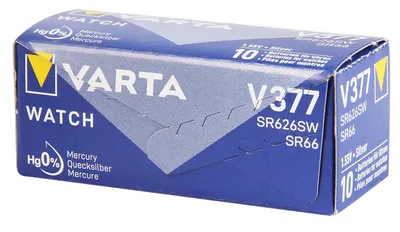Productafbeelding van Knopcelbatterij, zilveroxide, V377, 1,55V