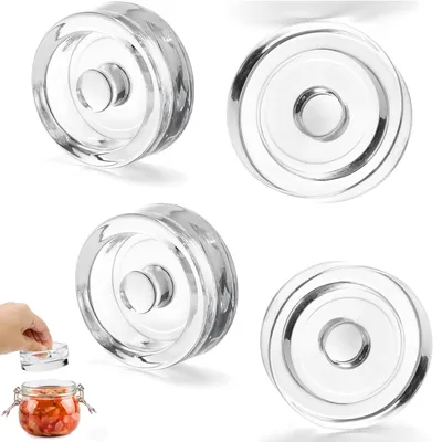 Productafbeelding van Fermentatiegewichten - Set van 4 stuks voor inmaakpotten - Geschikt voor het fermenteren van groenten - Diameter 7 cm
