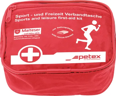 Produktbild von Sport- und Freizeit Verbandtasche inkl. Rettungsdecke 160 x 210 cm, silber / gold von PETEX