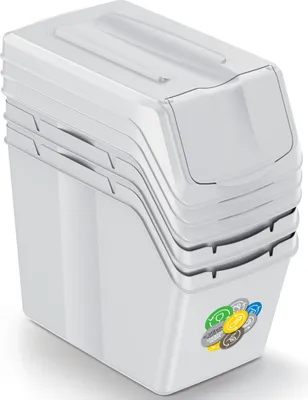 Obrázek produktu pro NABBI Odpadkový koš na tříděný odpad (3 ks) ISWB20S3 20 l - popelavá