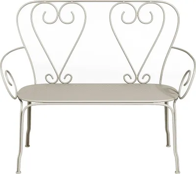 Produktbild von Gartenbank  aus Metall im Schmiedeeisenstil – Beige - GUERMANTES
