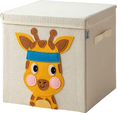 Produktbild von Lifeney Aufbewahrungsbox Kinder mit Deckel I Niedliche Spielzeugkiste I Aufbewahrungsboxen für Kinderzimmer I Faltbox für Spielzeugaufbewahrung I Aufbewahrungskorb Kinder (Beige Giraffe)