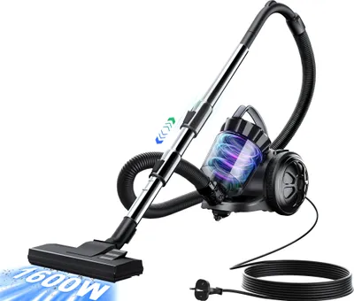 Produktbild von Beutelloser Staubsauger ohne Beutel, 1600W Staubsauger | 70dB | Bodenstaubsauger | HEPA Filter Bodendüse für Parkett, Teppich, Fliesenleistungsstarker