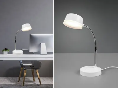 Obrázok produktu pre LED stolná lampa KIKO flexibilná, biely plast, výška 34 cm