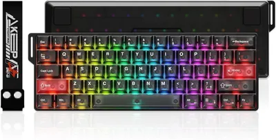 Produktbild von DAREU COOL60 8K Hz Rapid Trigger Magnetic Gaming Tastatur, 60% Wired,15 RGB Modes(Schwarz)