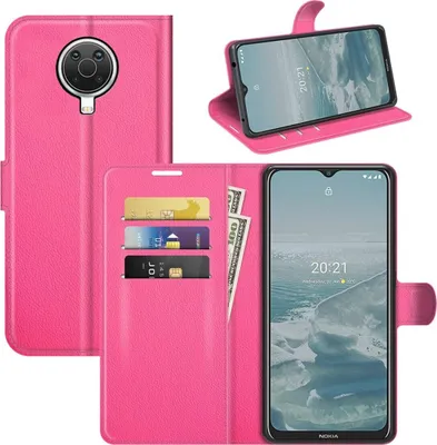 Productafbeelding van König Design hoesje, compatibel met Nokia G10 / G20, kunstleren telefoonhoesje - telefoonhoesje, roze