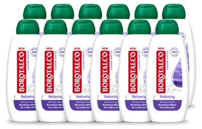 Obrázok produktu pre 12 kusov gélu na sprchovanie Borotalco Relaxing – Levanduľa a kosatka – 250 ml – Výhodný balík