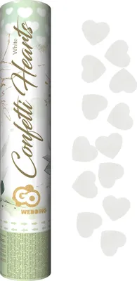 Produktbild von GoDan Konfetti-Kanone mit Herzen-Konfetti, 30 cm Tube mit Papierkonfetti, Konfetti-Shooter und Party-Popper, ideal für Hochzeit im Standesamt oder Kirche, Geburtstag, Verlobung, Jubiläum