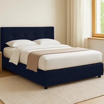 Immagine prodotto di Dmora Letto Singolo Chichester 107x213 cm Marrone Scuro, Sfoderabile Contenitore  Italy