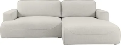 Produktbild von MEBLINI Schlafcouch mit Bettkasten - Ecksofa mit Schlaffunktion - Sofa mit Relaxfunktion und Kissen - Couch L-Form - Eckcouch - LUMIERE - 271x195x96cm - Rechts - Hellgrau Samt