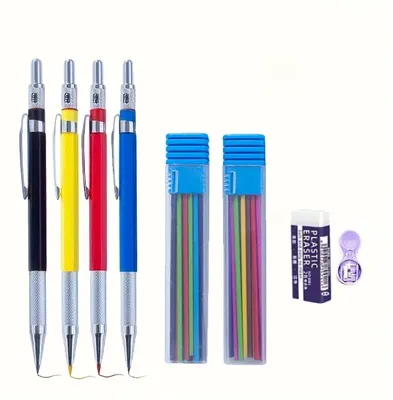 Produktbild von Druckbleistift Metall 2,0 mm HB Farbmine für Kunst Zeichnen Schreiben Büro Schulbedarf